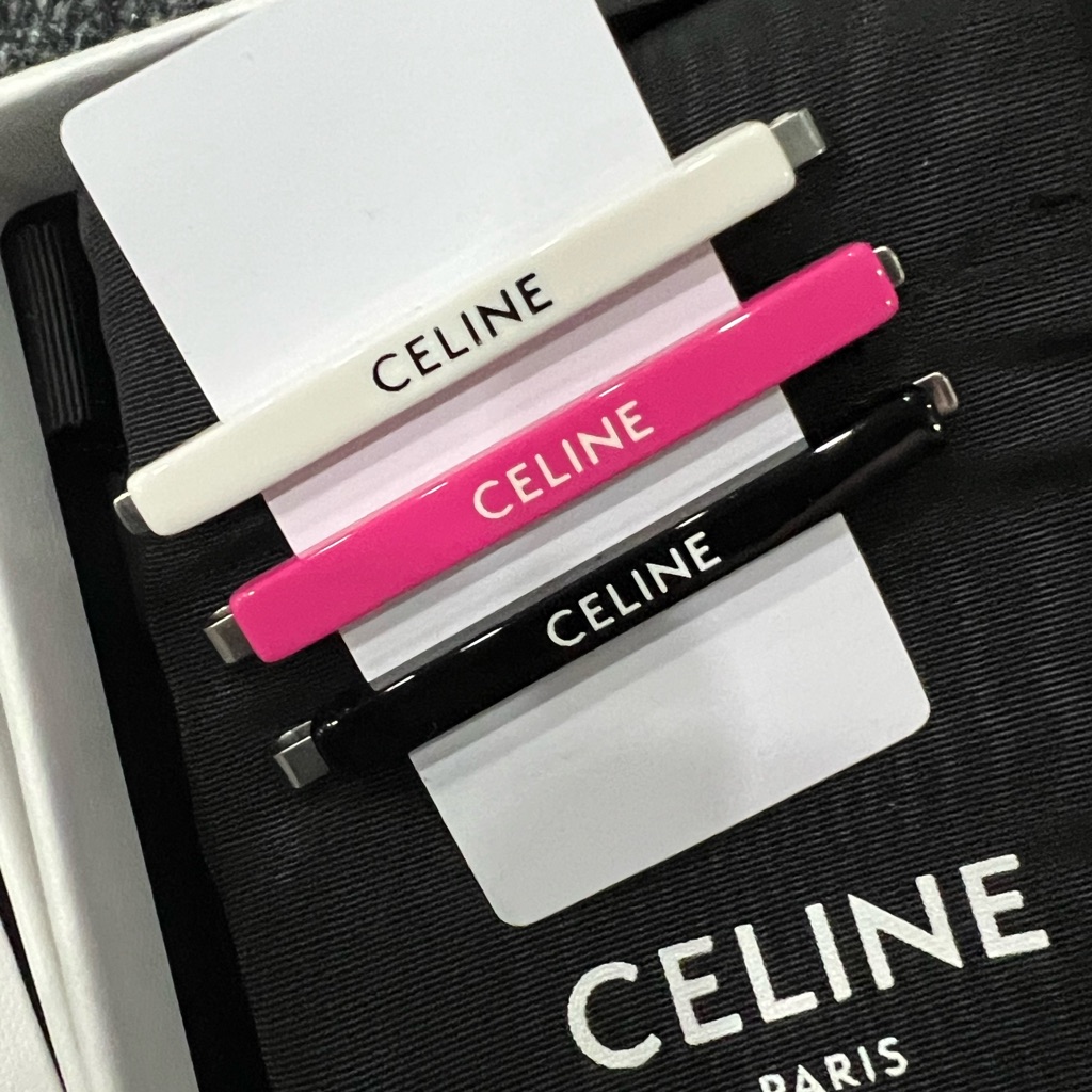 Celine Trio Hair Clips - White, Pink, Black